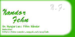 nandor fehn business card